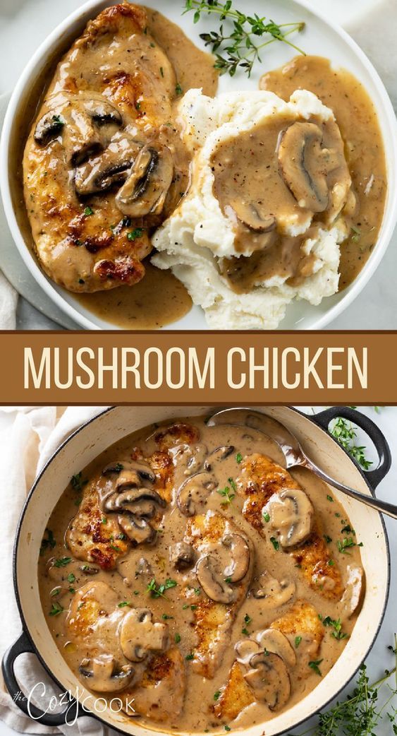 Creamy Mushroom Chicken 🍄🍗