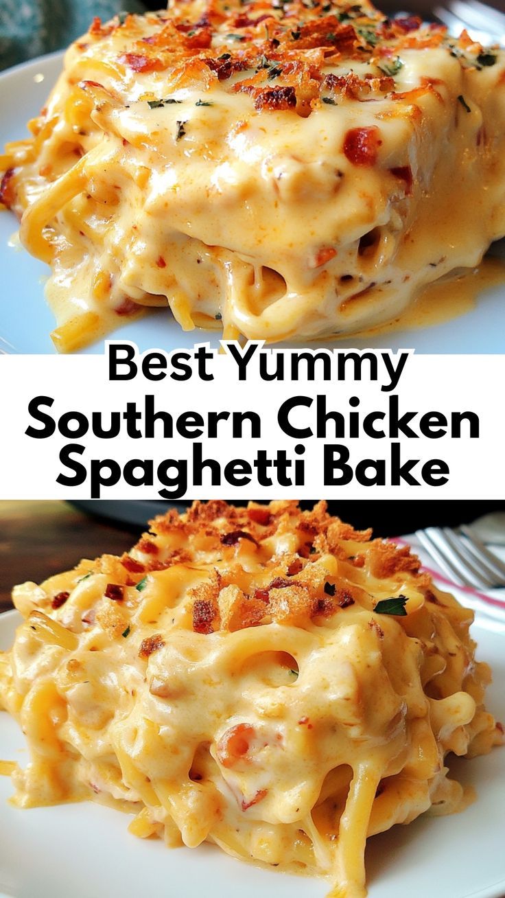 Spicy Southern Cheesy Chicken Spaghetti Casserole
