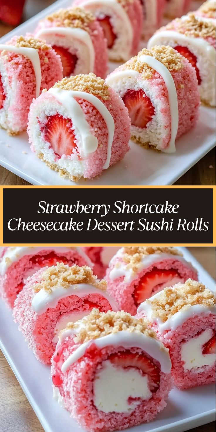 Strawberry Shortcake Sushi Roll