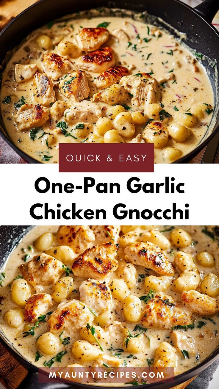Creamy Chicken Garlic Gnocchi Recipe (Easy Weeknight Skillet Dinner)