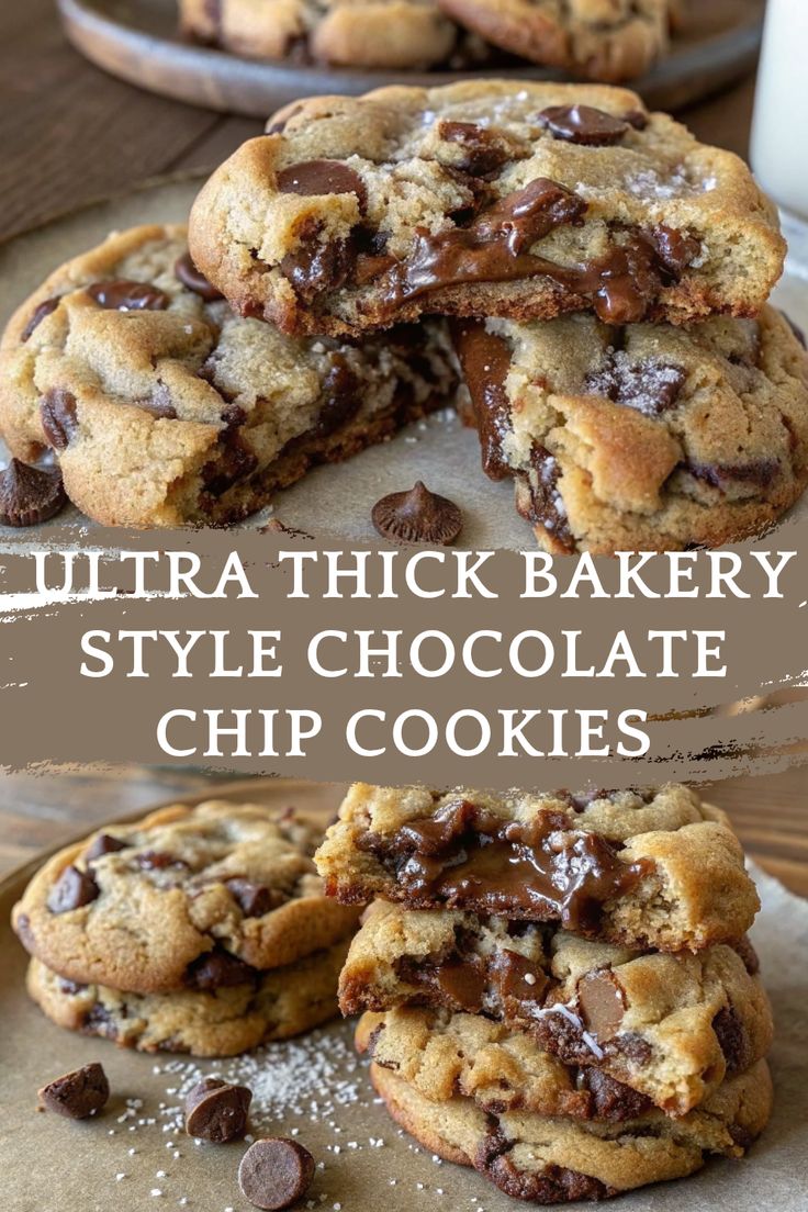 Ultra Thick Bakery-Style Chocolate Chip Cookies