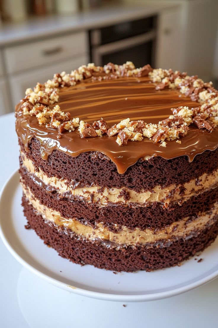 Chocolate Caramel Toffee Cake